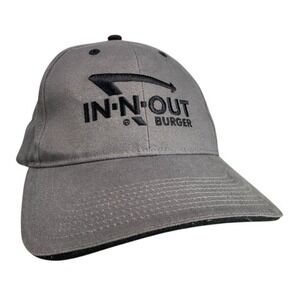 In-N-Out Burger Hat Gray Embroidered Logo Adjustable Cap OSFM